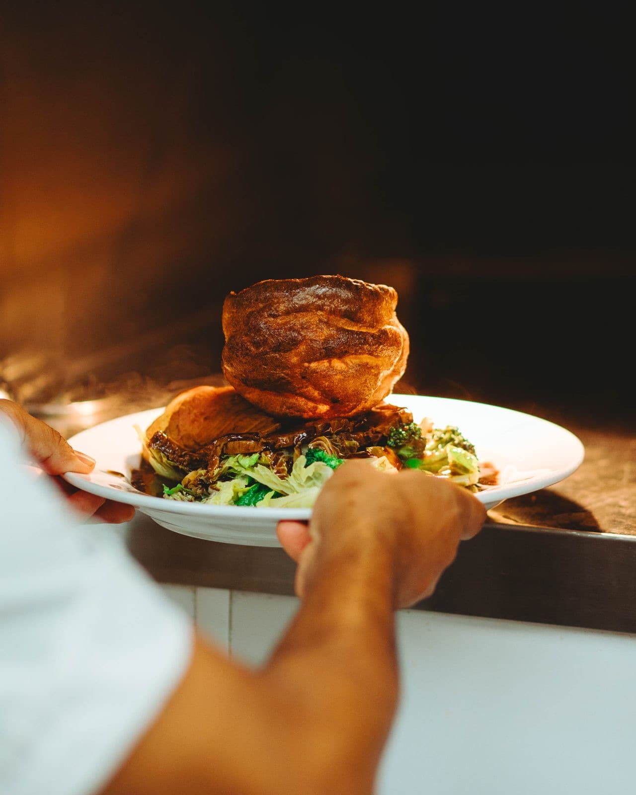 Sunday roast plated and ready to serve